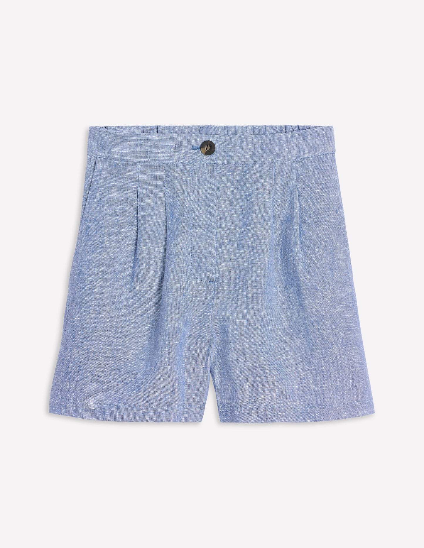 Dulwich Linen Shorts-Grey Blue Chambray