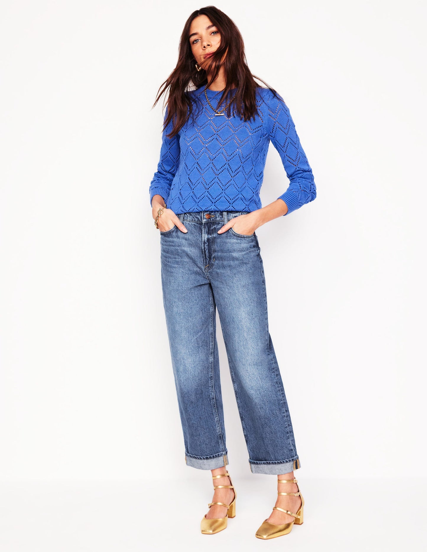 Mid Rise Relaxed Jeans-Mid Vintage