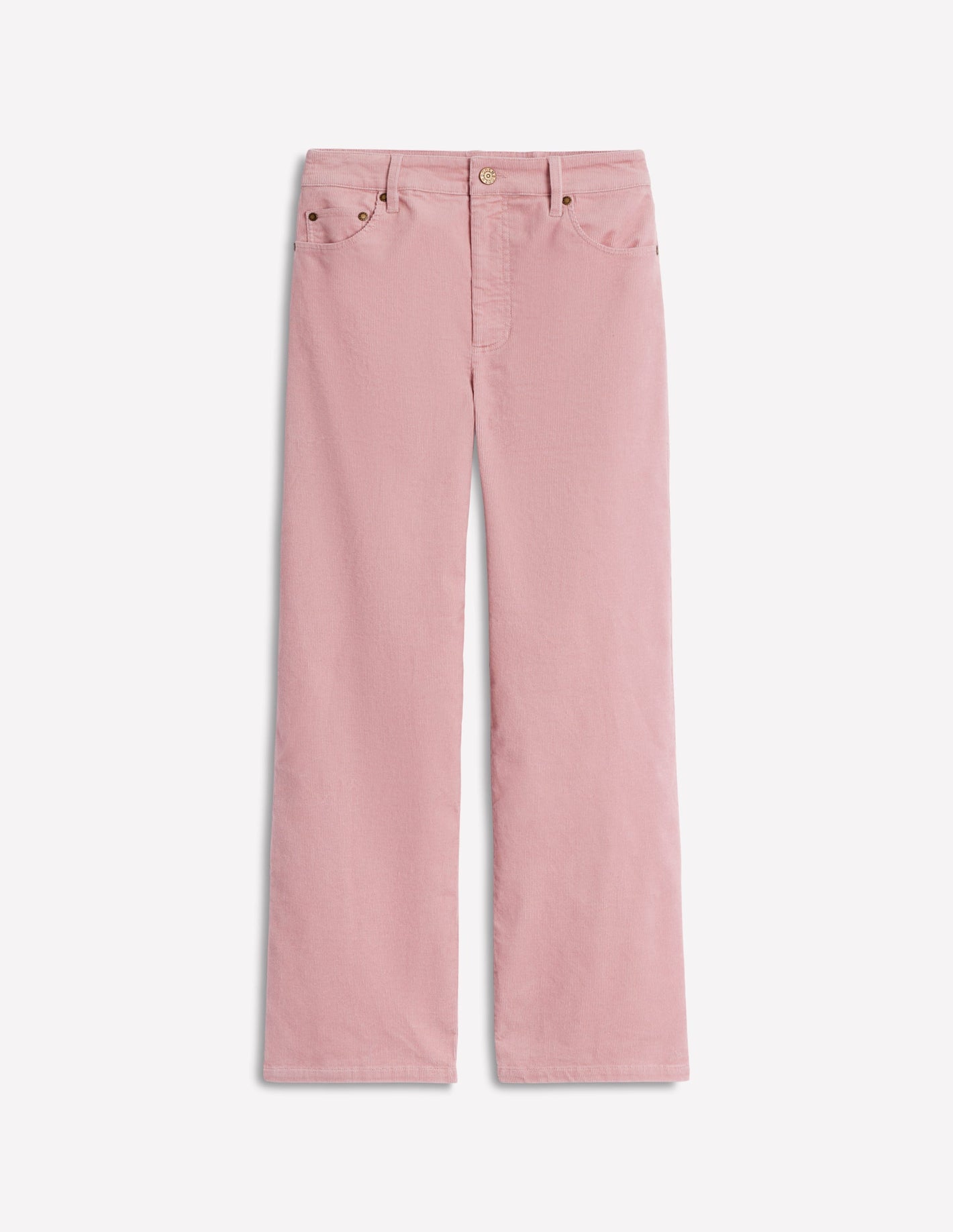 High Rise Straight Cord Jeans-Vintage Pink