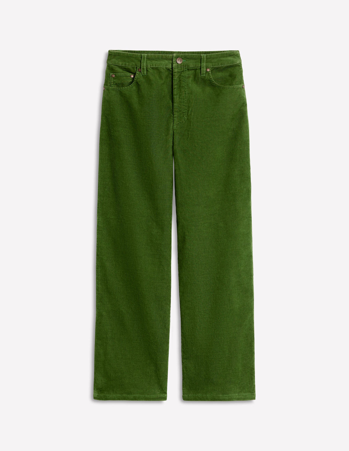High Rise Straight Cord Jeans-Promenade Green - Image 2