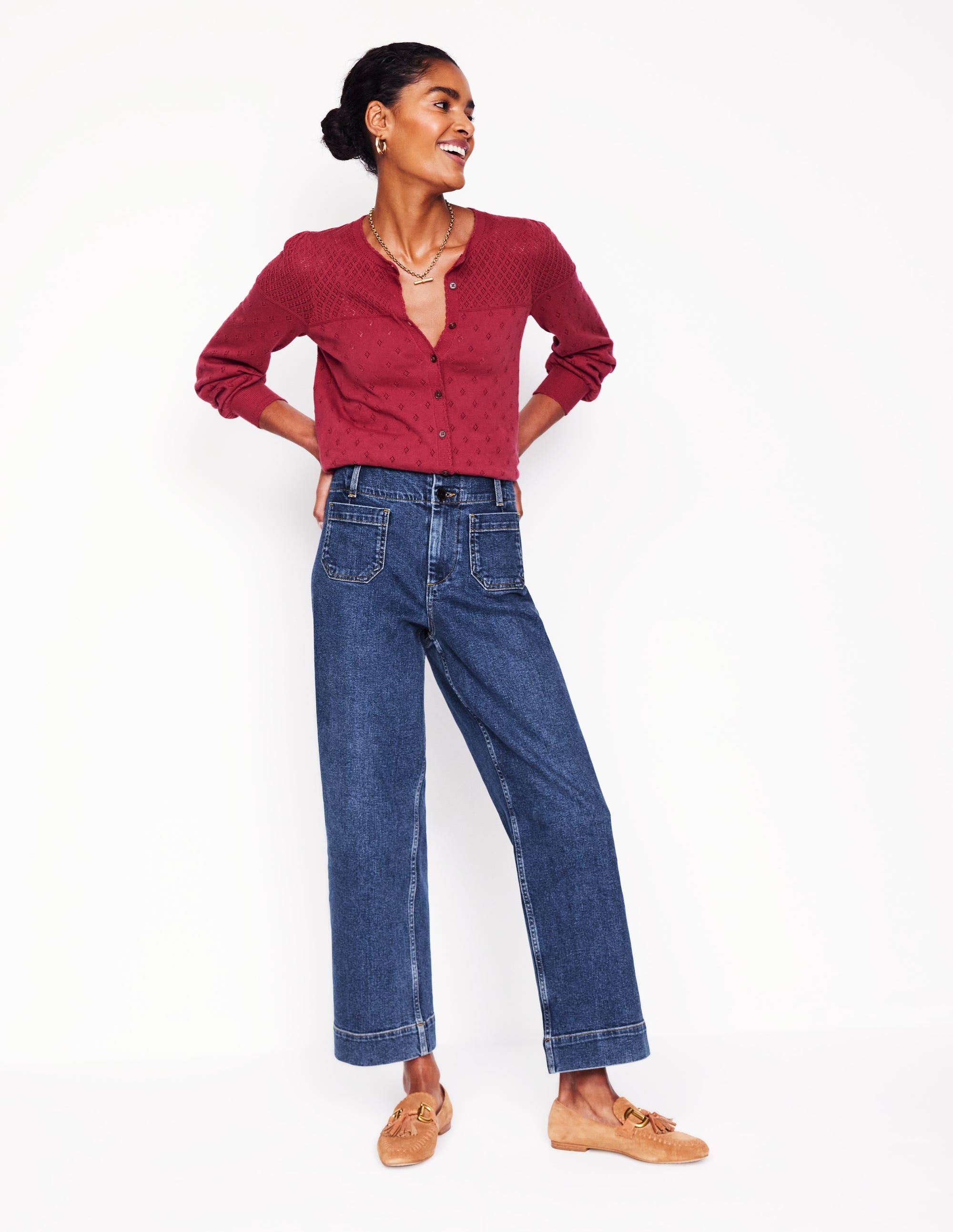 Primrose Cropped Jeans-Mid Vintage - Image 1