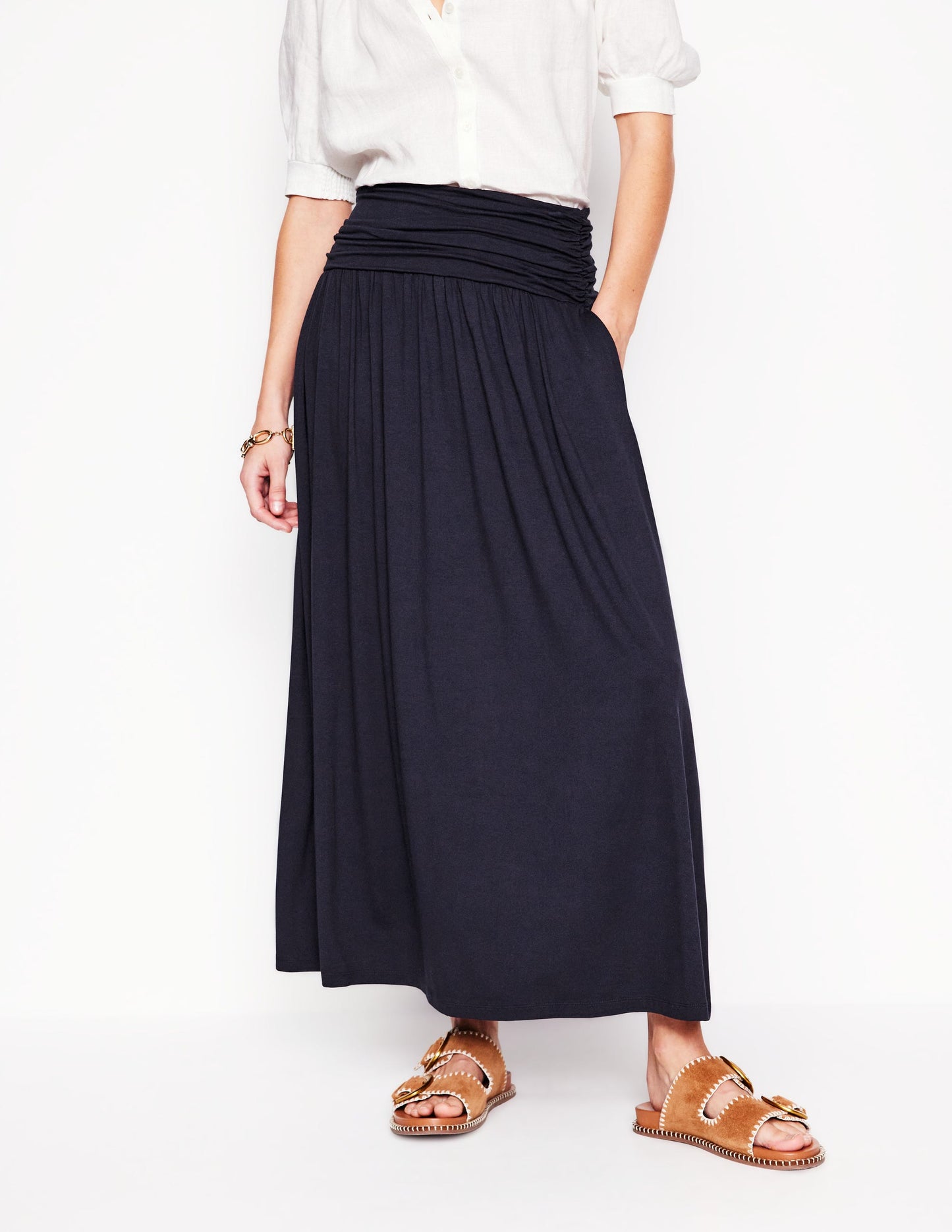 Rosaline Jersey Skirt-Navy