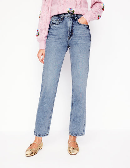 High Rise Rigid Straight Jeans-Light Vintage-3