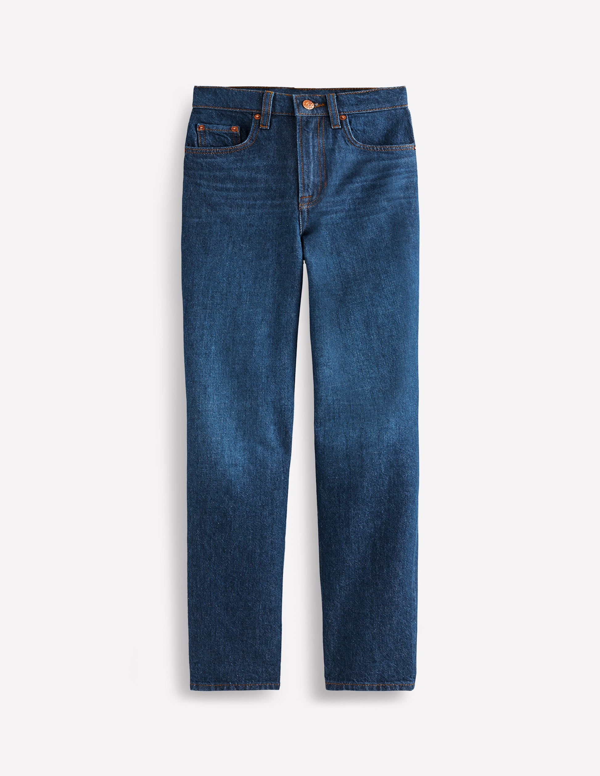 High Rise Rigid Straight Jeans-Indigo Rinse-6
