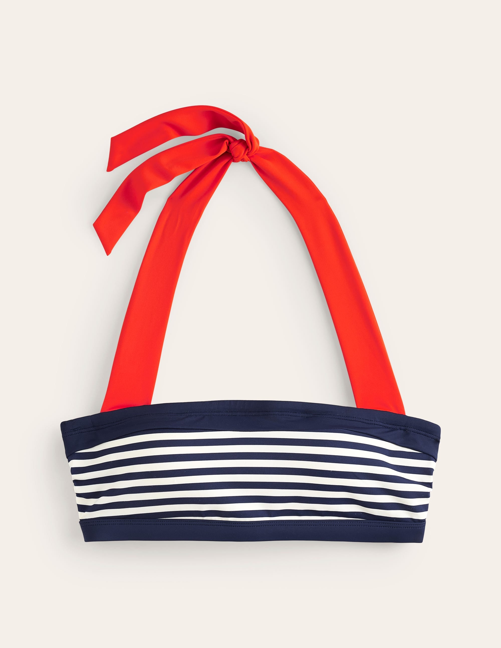 Santorini Bikini Top-Red, Navy Stripe - Image 5