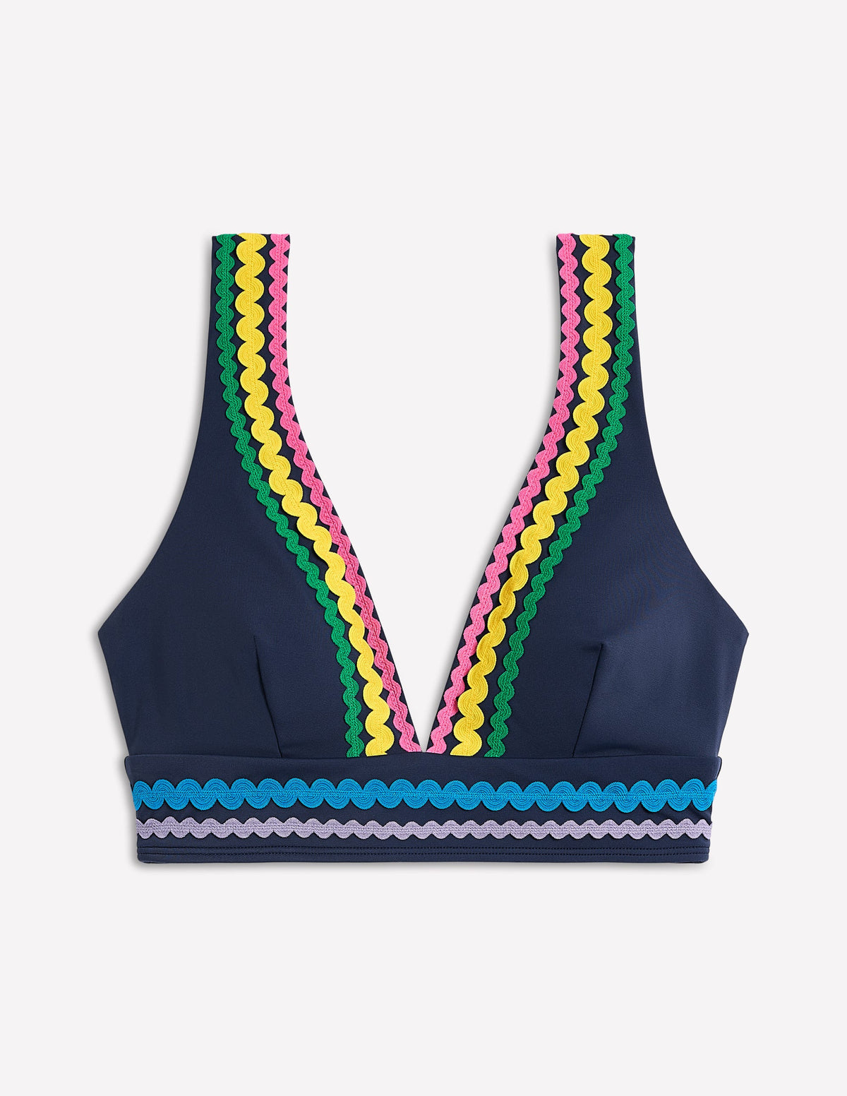 Porto V-neck Bikini Top-Navy Rik Rak - Image 5