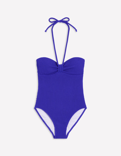 Crinkle Texture Swimsuit-Cobalt-7