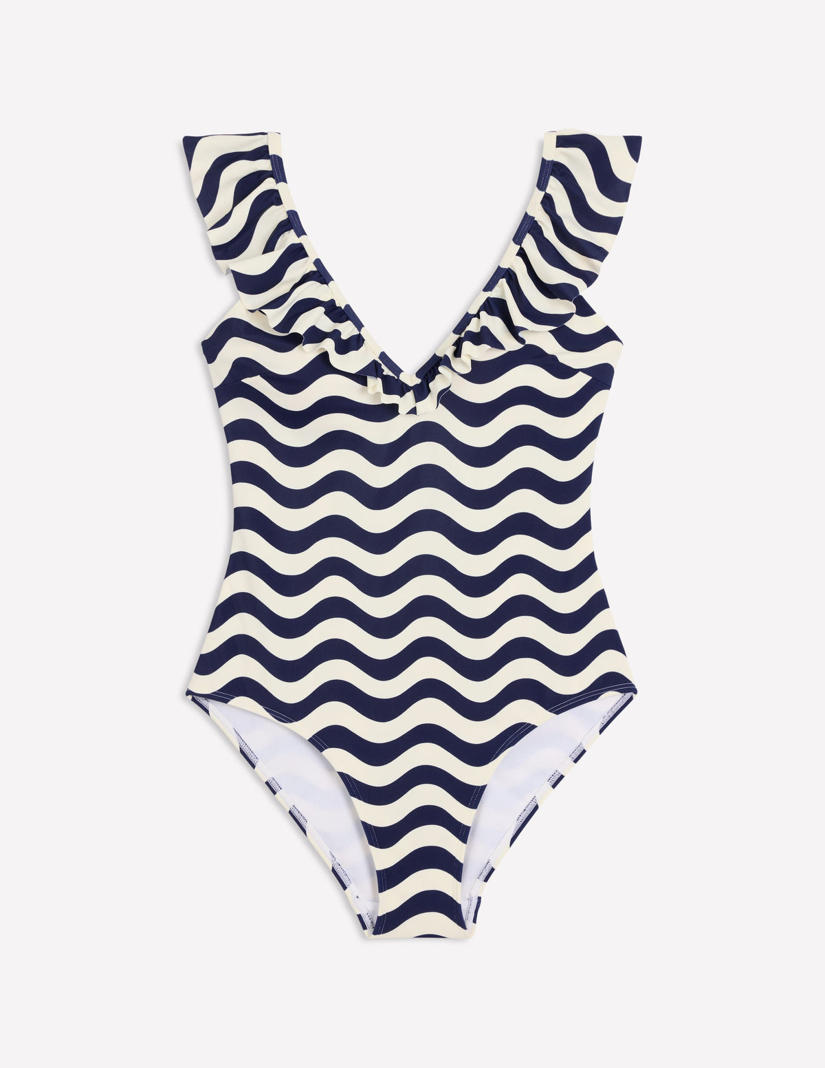 Evia Ruffle Swimsuit-French Navy, Mono Wave - Image 5