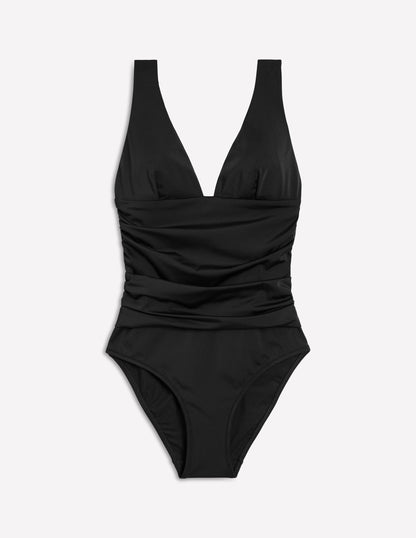 Mykonos Deep V Swimsuit-Black