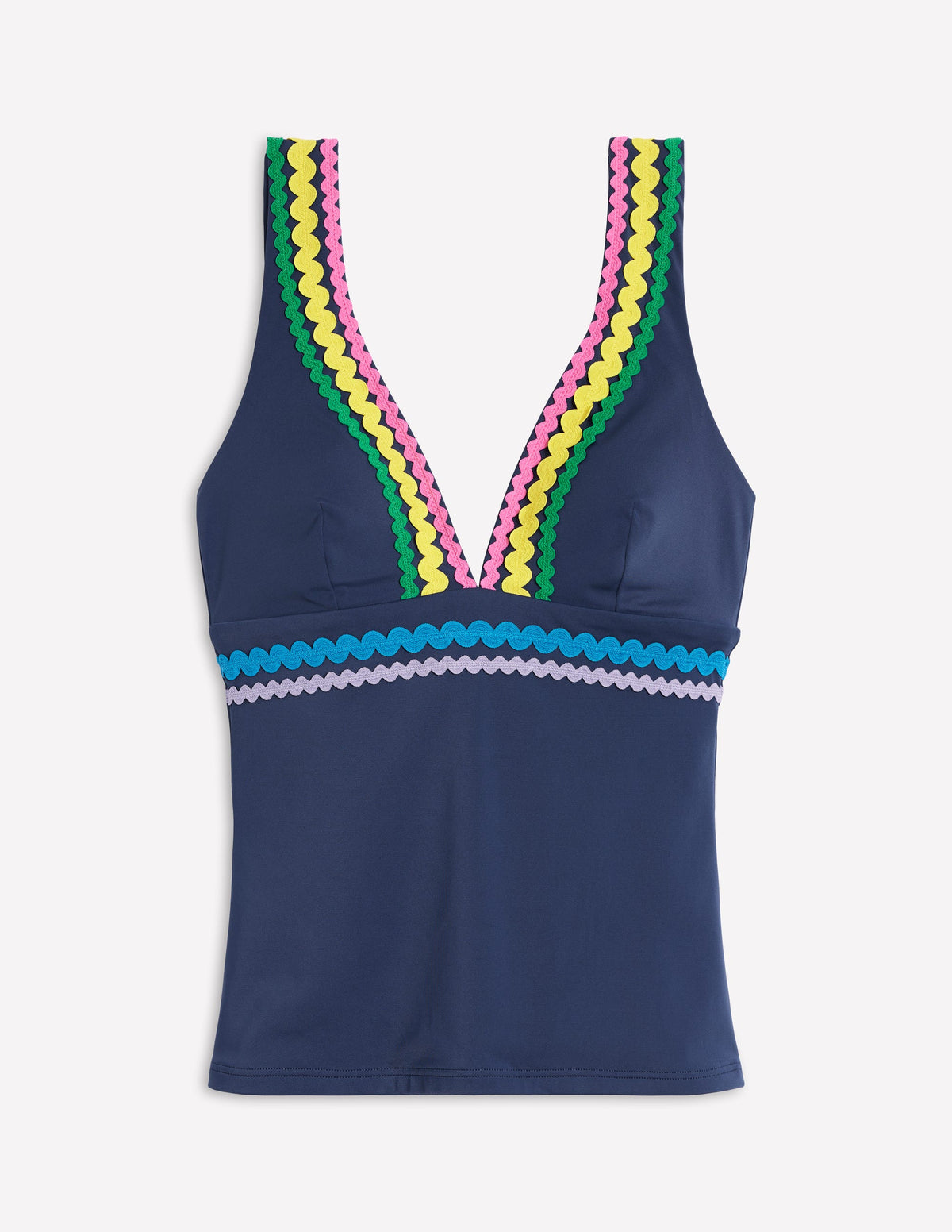 Porto Tankini Top-Navy Rik Rak - Image 5