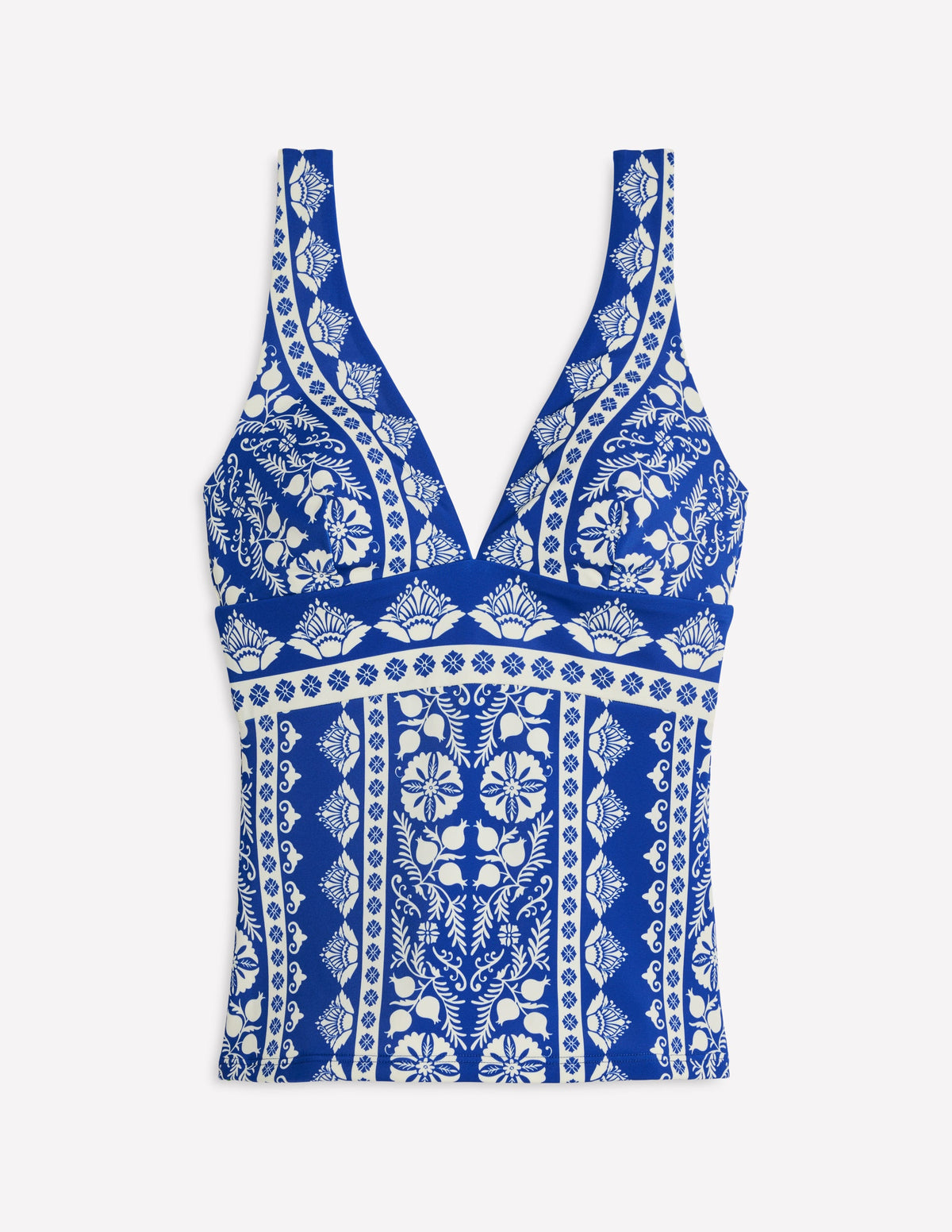 Porto Tankini Top-Bright Blue, Ornate Stripe - Image 5