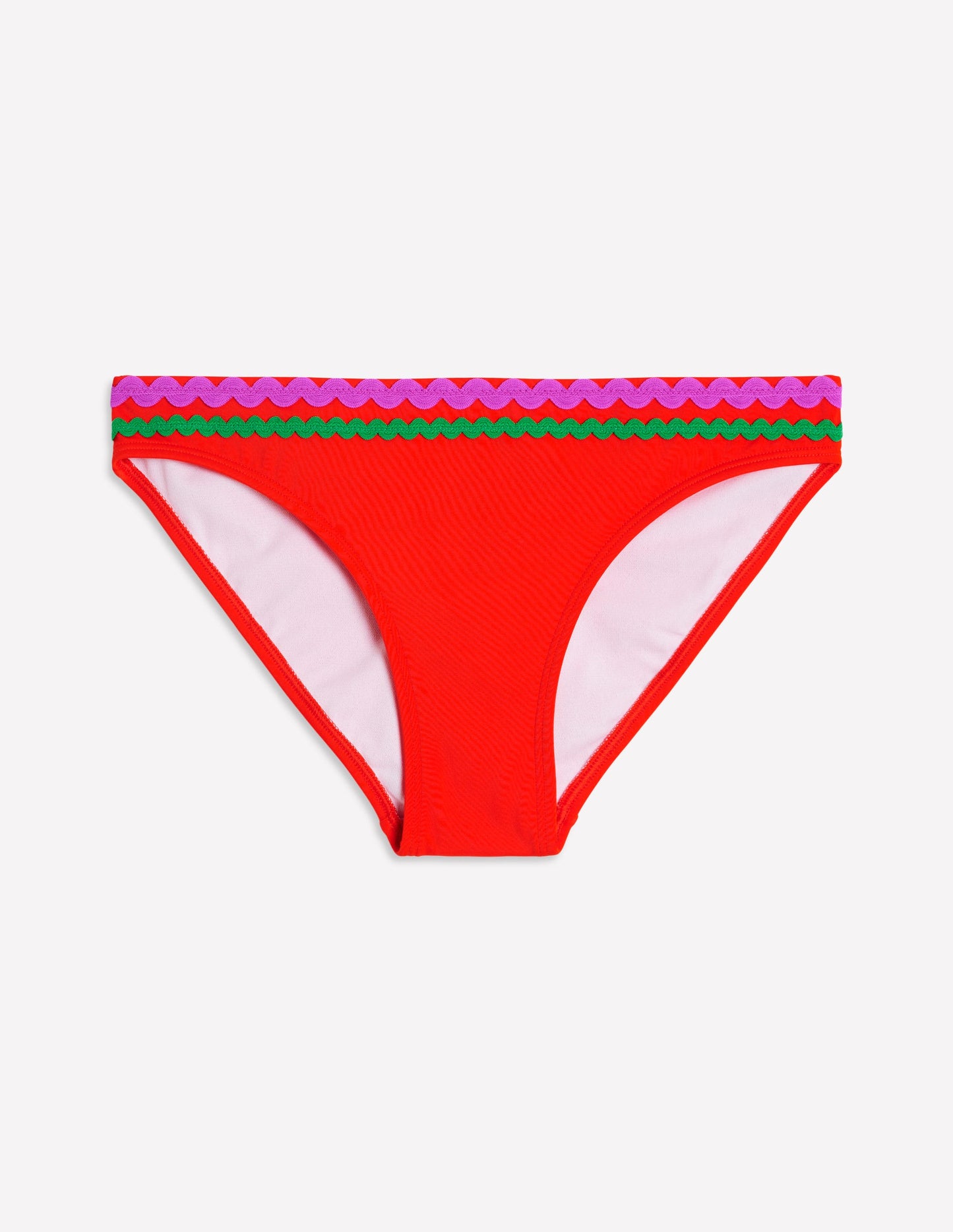 Porto Bikini Bottoms-Fire Red Rik Rak