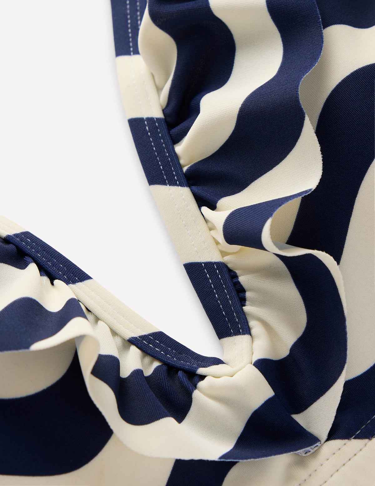 Evia Ruffle Bikini Top-French Navy, Mono Wave - Image 8