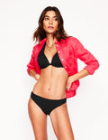 Textured Bikini Bottoms-Black