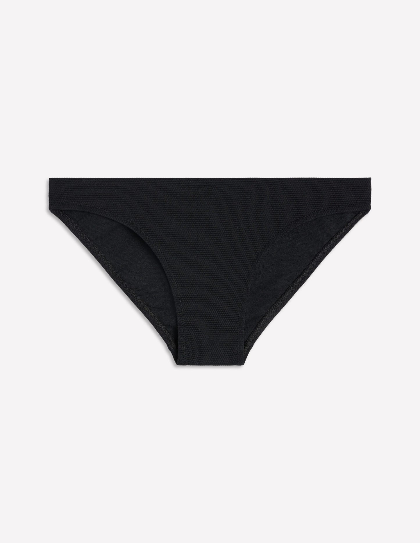 Textured Bikini Bottoms-Black