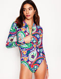 Rash Guard Swimsuit-Multi, Meadow Paisley