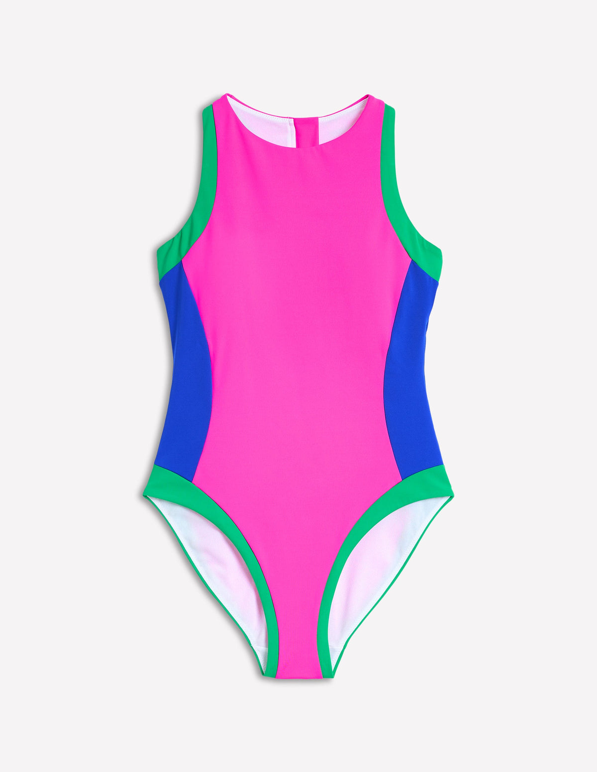 Sporty High Neck Swimsuit-Colbolt Colourblock - Image 6