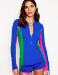 Long Sleeve Rash Guard Top-Colbolt Blue