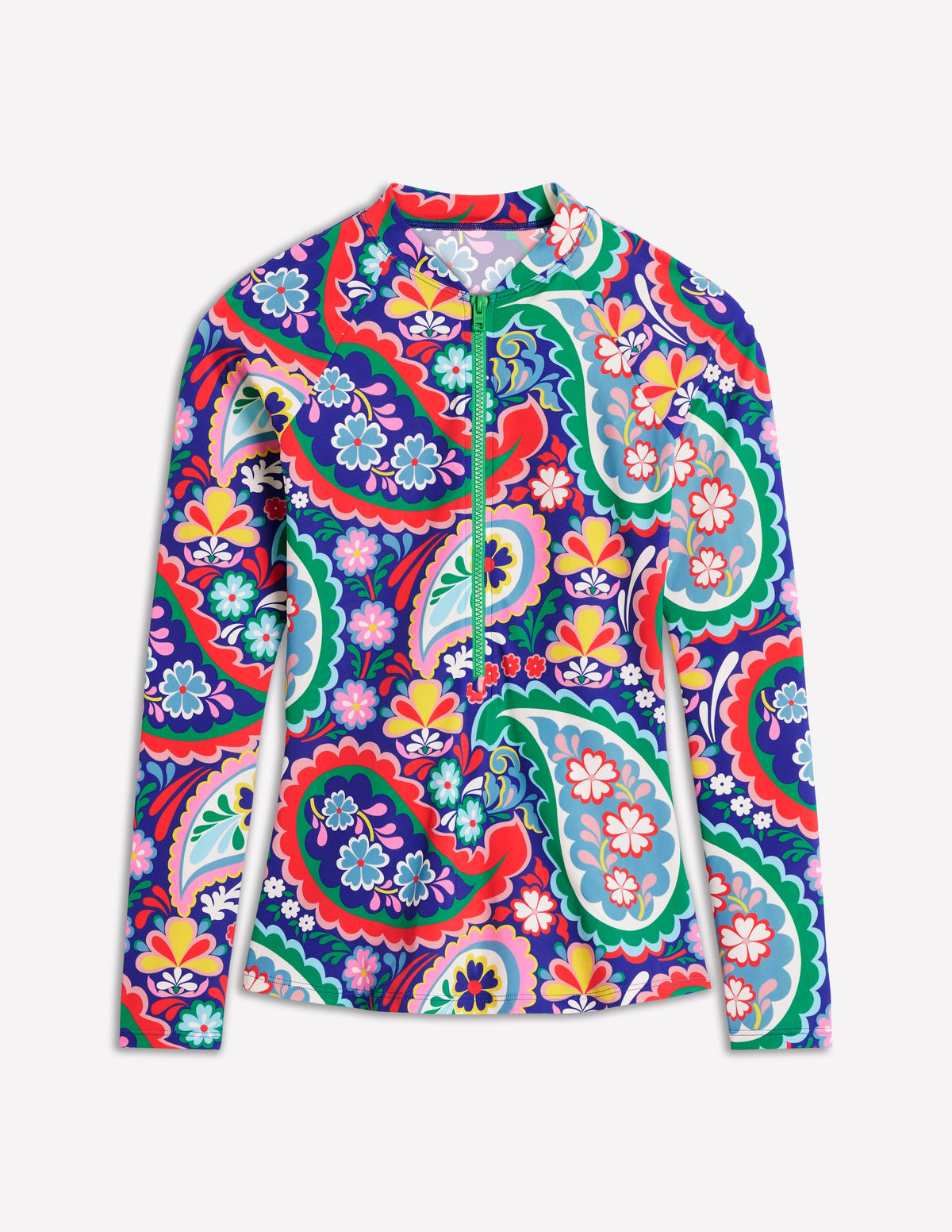 Long Sleeve Rash Guard Top-Multi, Meadow Paisley - Image 5