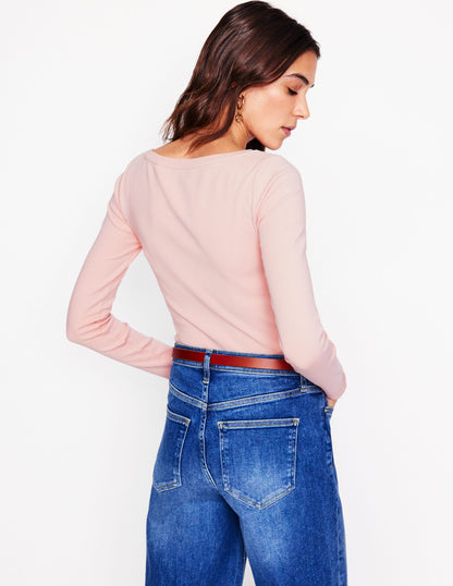 Essential Boat-Neck Jersey Top-Milkshake