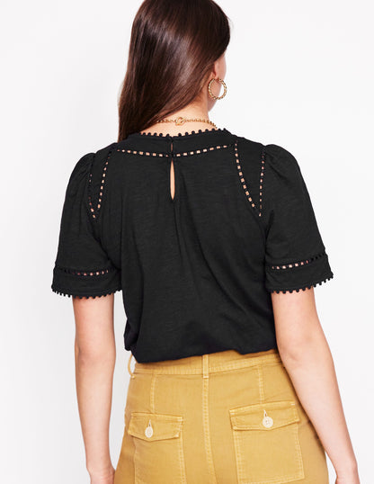 Mila Trim Detail Top-Black