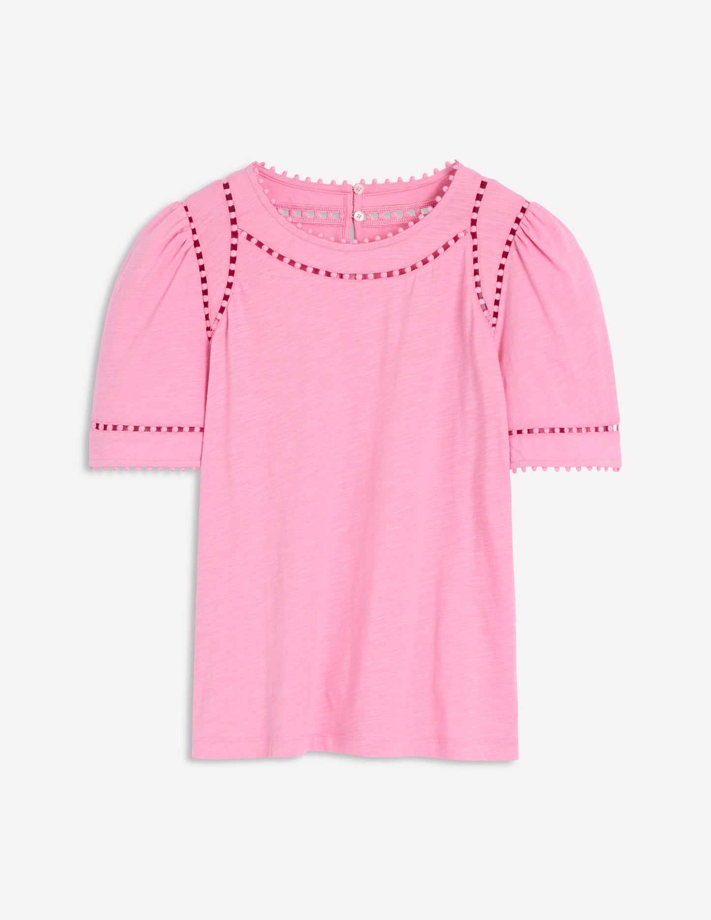 Mila Trim Detail Top-Meadowsweet Pink