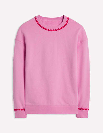 Emi Embroidered Sweatshirt-Soft Lavender