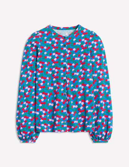 Marina Jersey Shirt-Bright Blue, Cherry