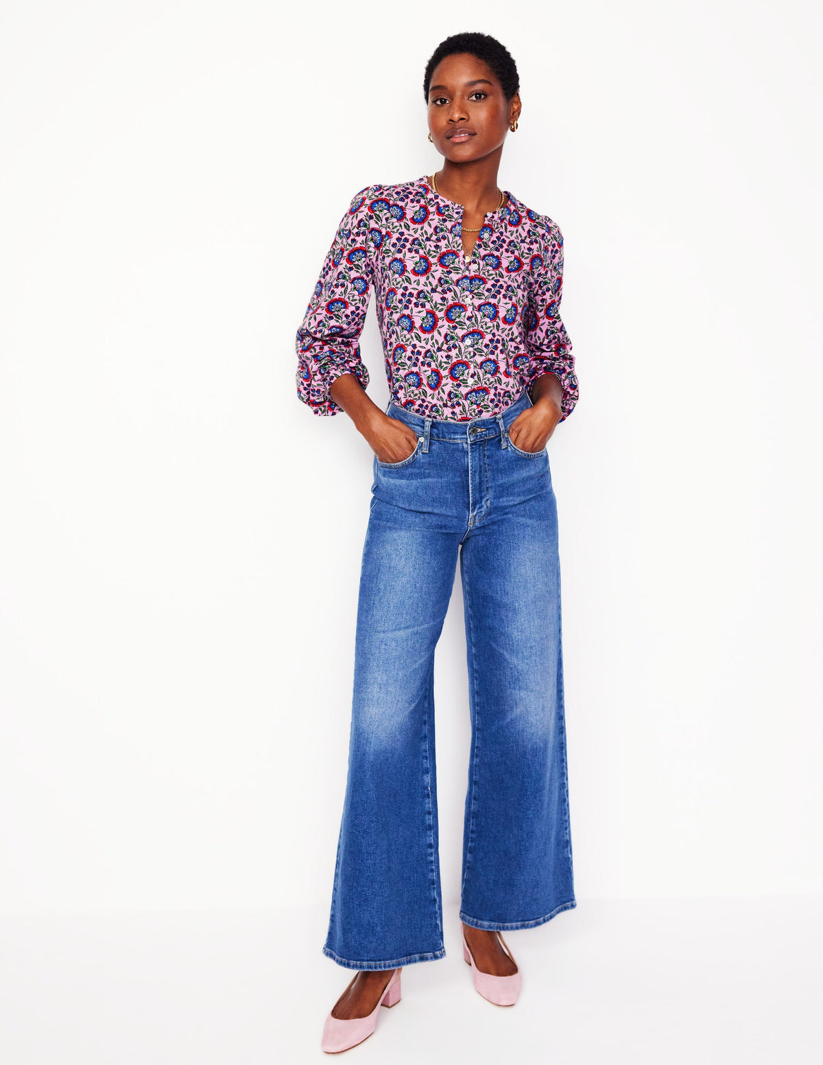 Marina Jersey Shirt-Soft Lavender, Decorative Vine - Image 5