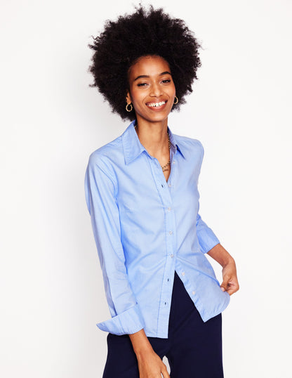 Sienna Cotton Shirt-Blue Oxford