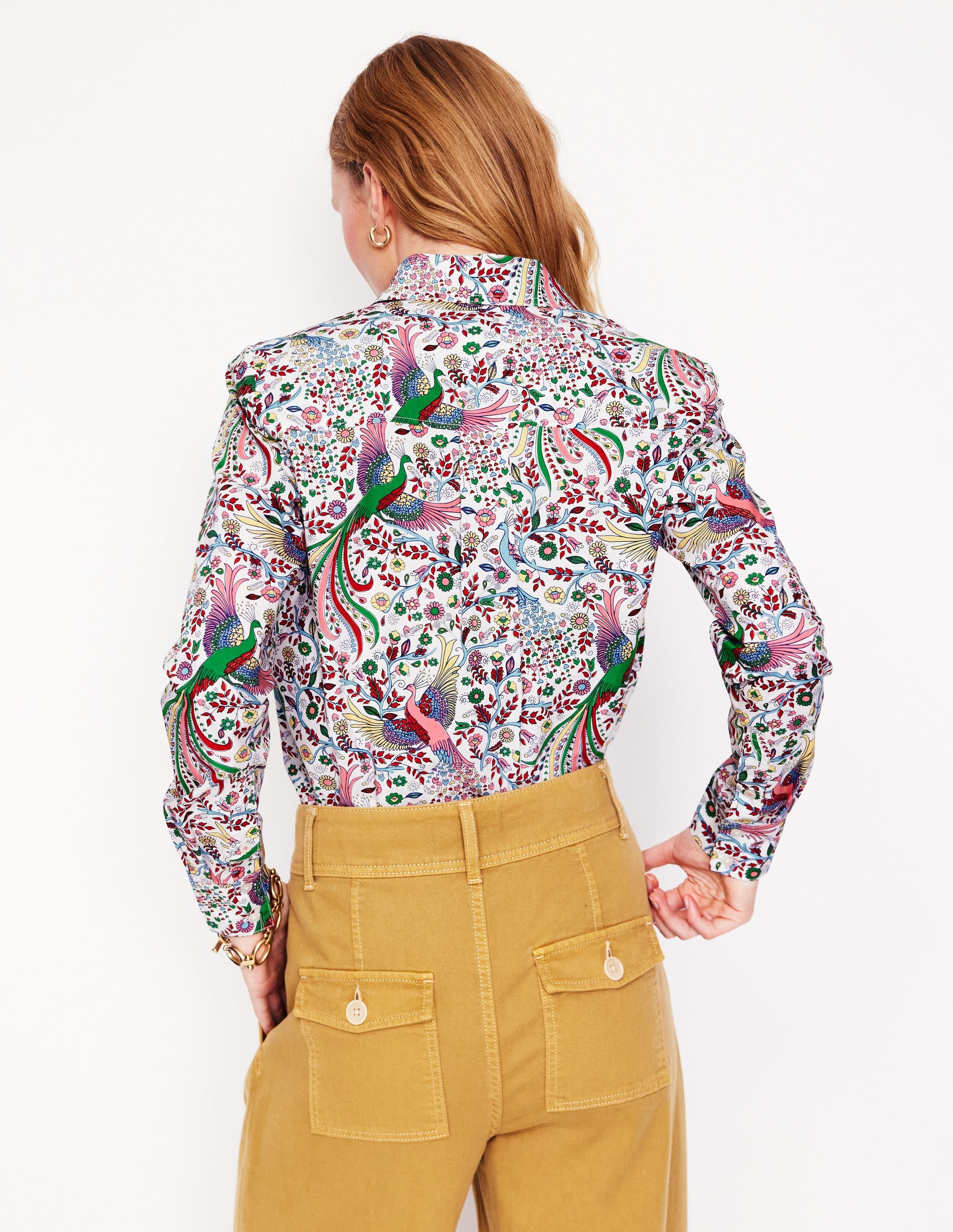 Sienna Cotton Shirt-Multi, Enchanting Peacock - Image 3