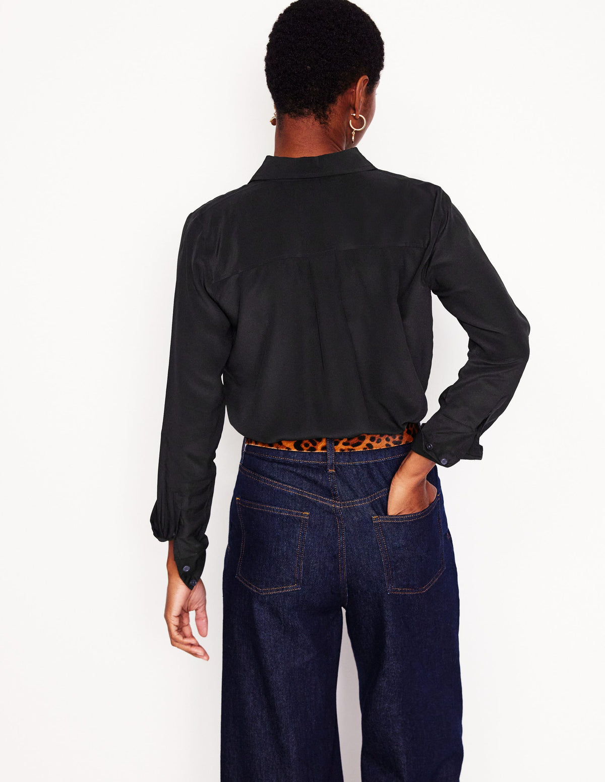 Sienna Silk Shirt-Black - Image 3