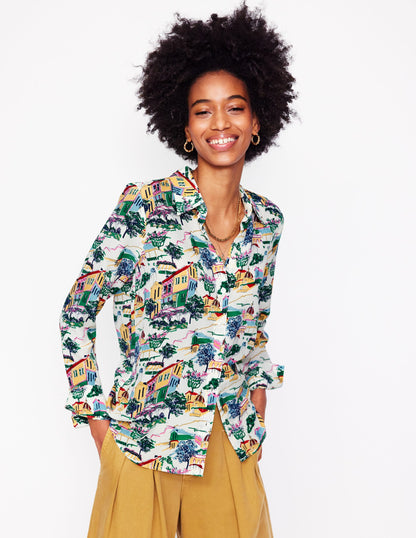 Sienna Silk Shirt-Multi, Painted Village