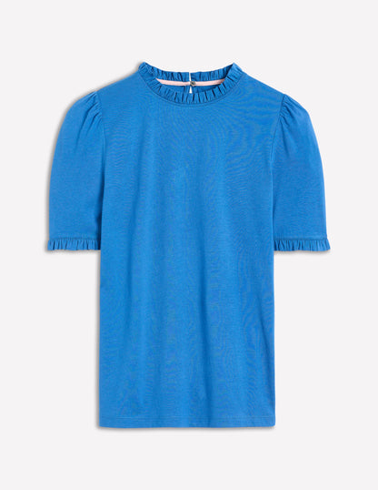 Supersoft Frill Detail T-shirt-Gallery Blue-5