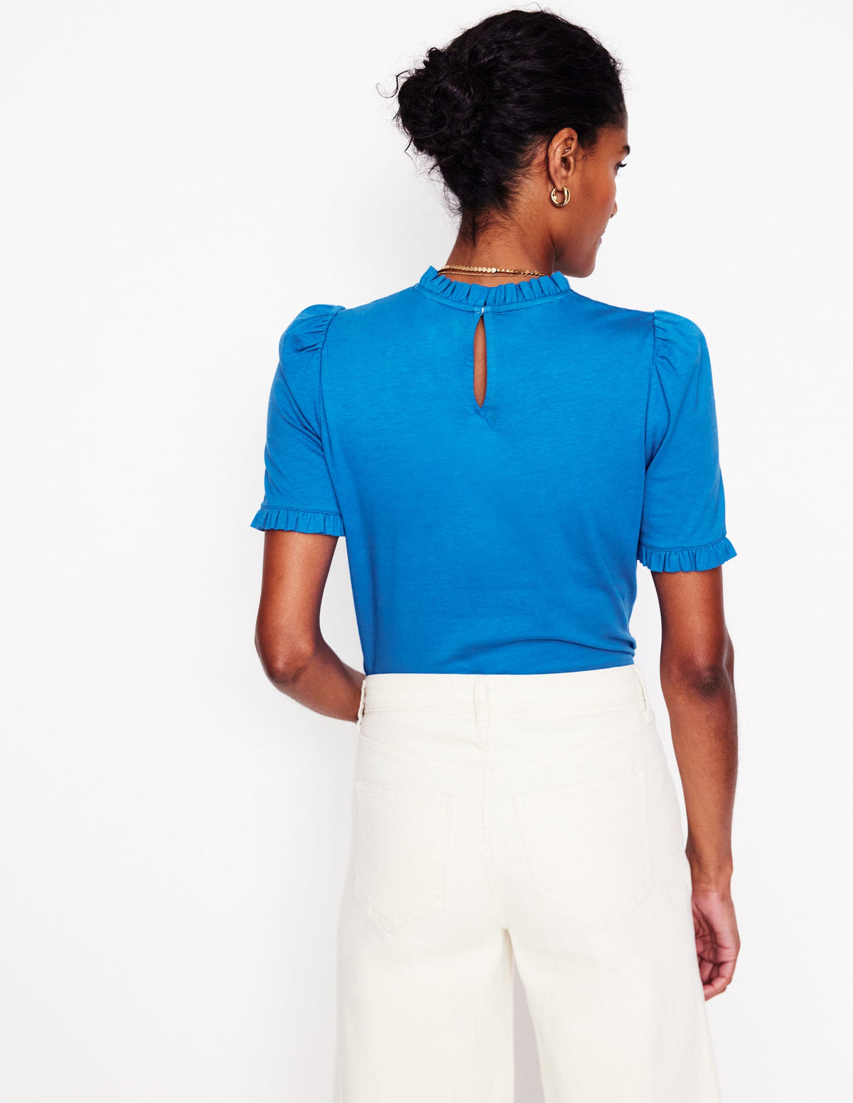 Supersoft Frill Detail T-shirt-Gallery Blue - Image 3