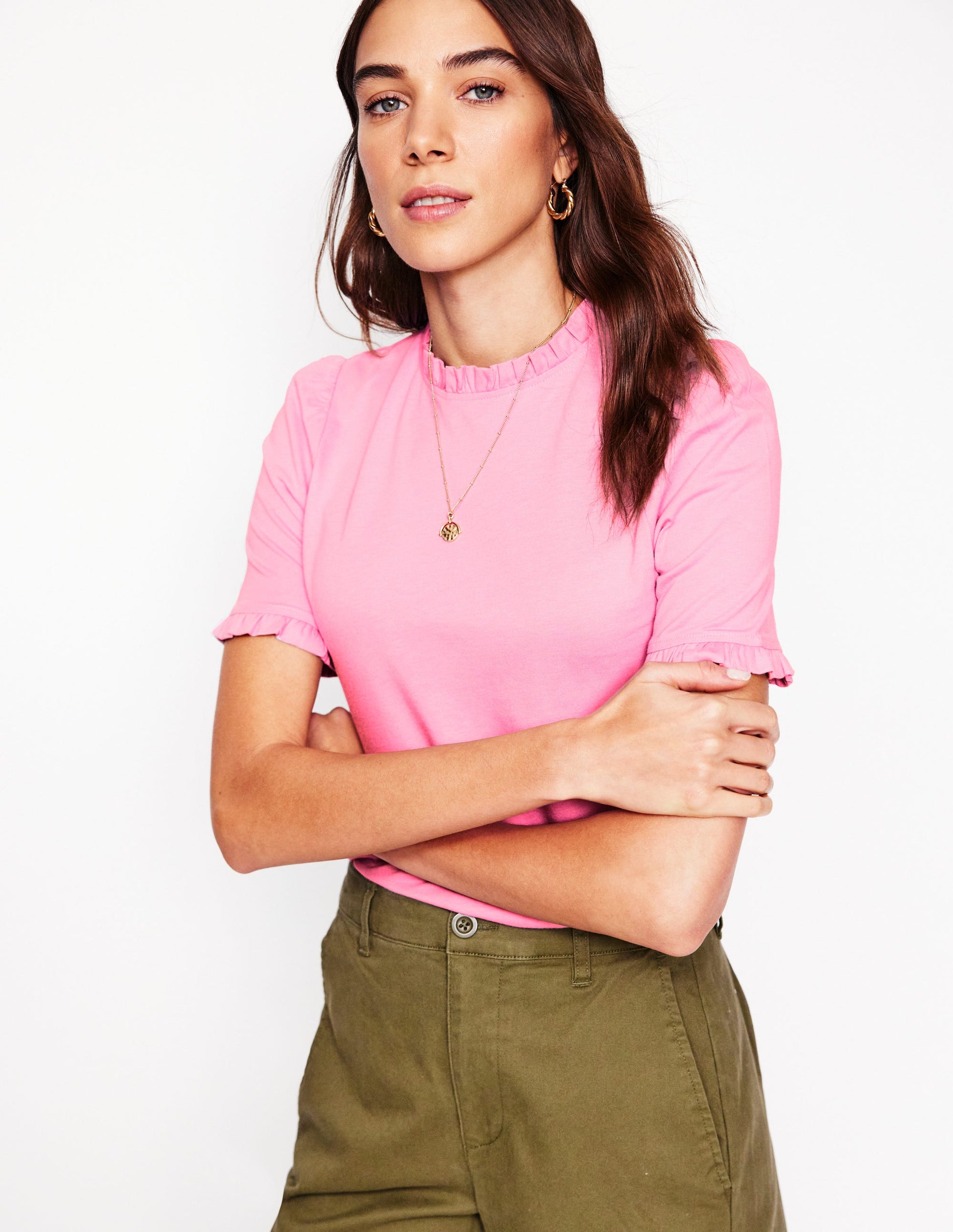 Supersoft Frill Detail T-shirt-Soft Lavender-1