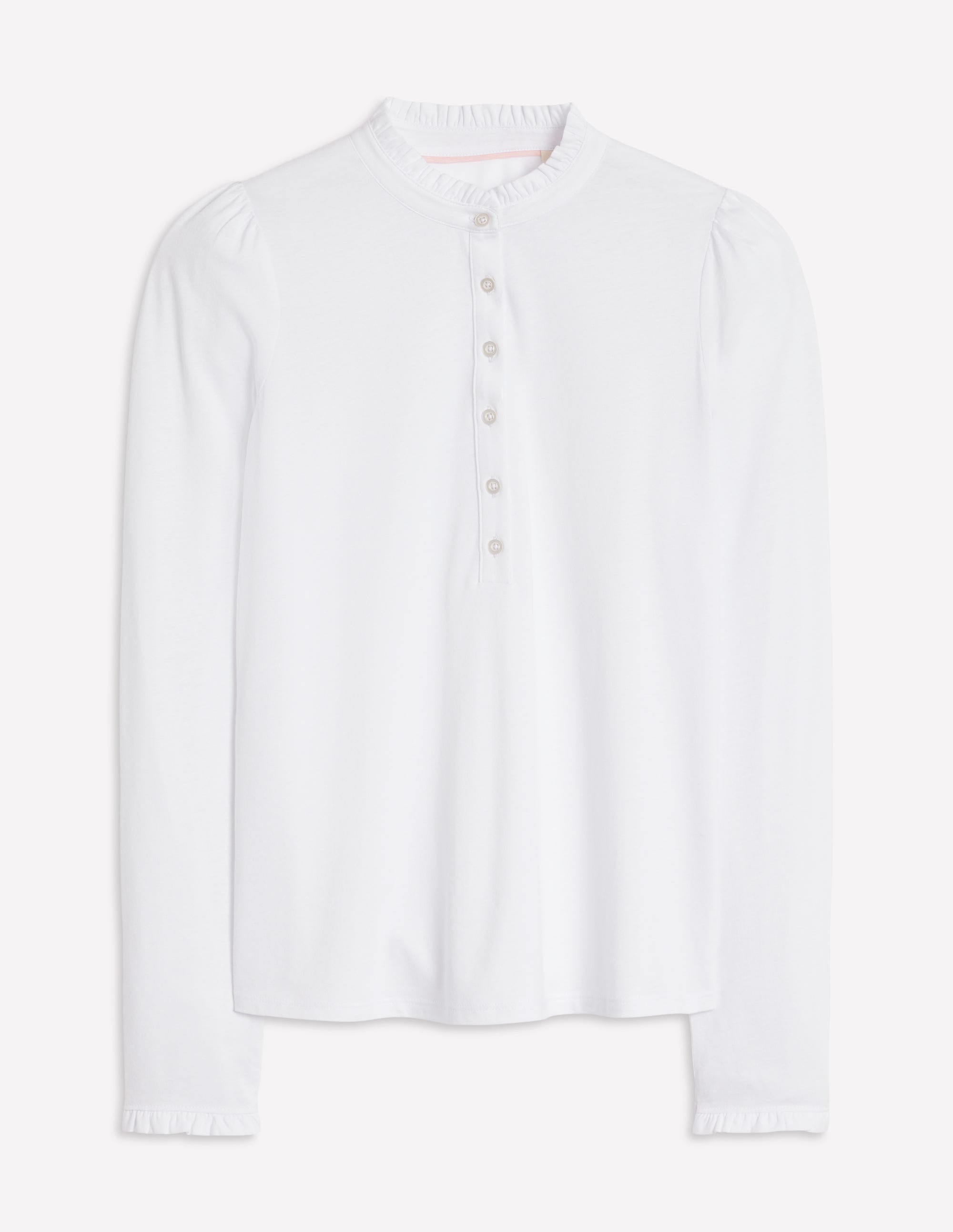 Supersoft Frill Henley Top-White - Image 5