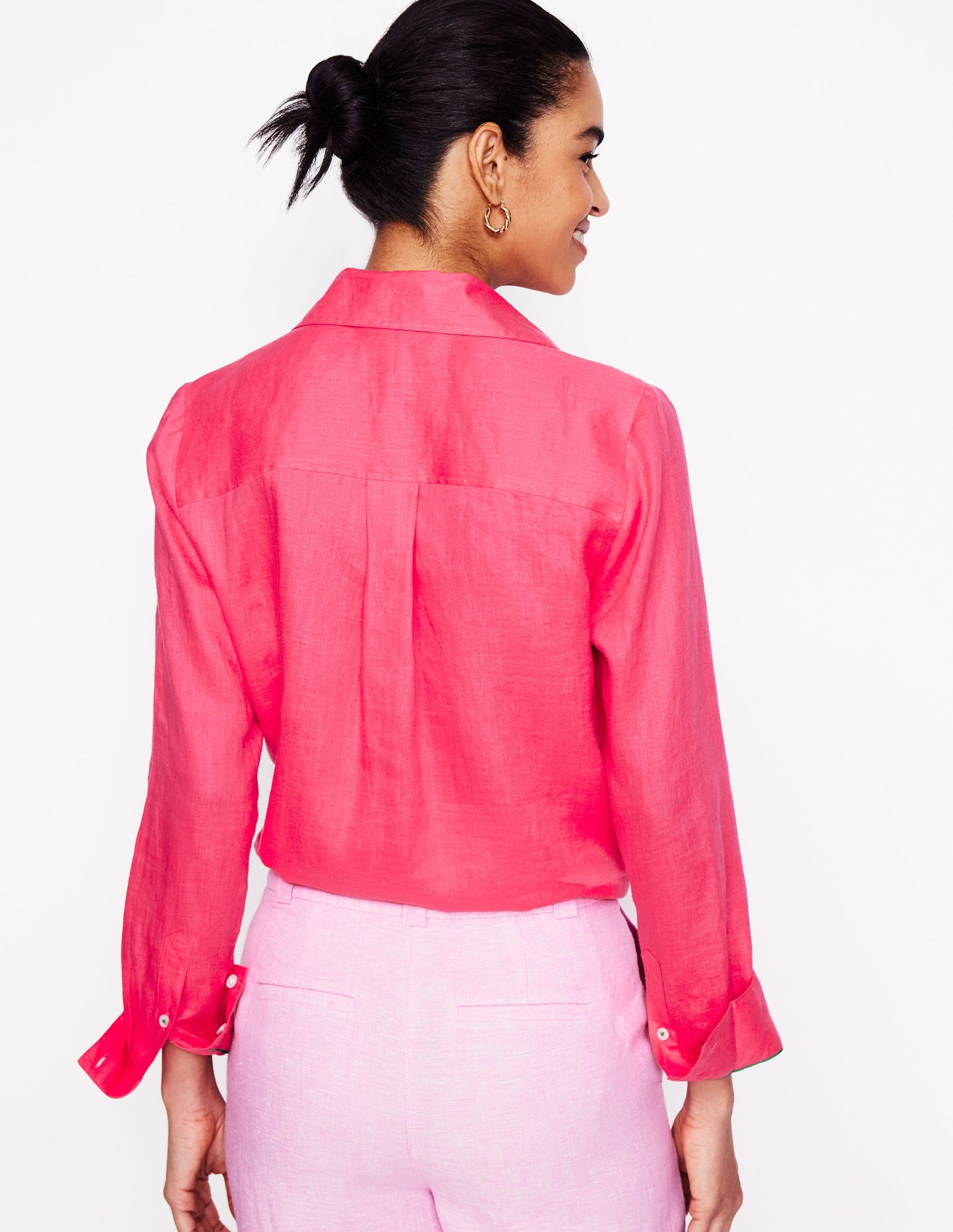 Sienna Linen Shirt-Camelia Pink