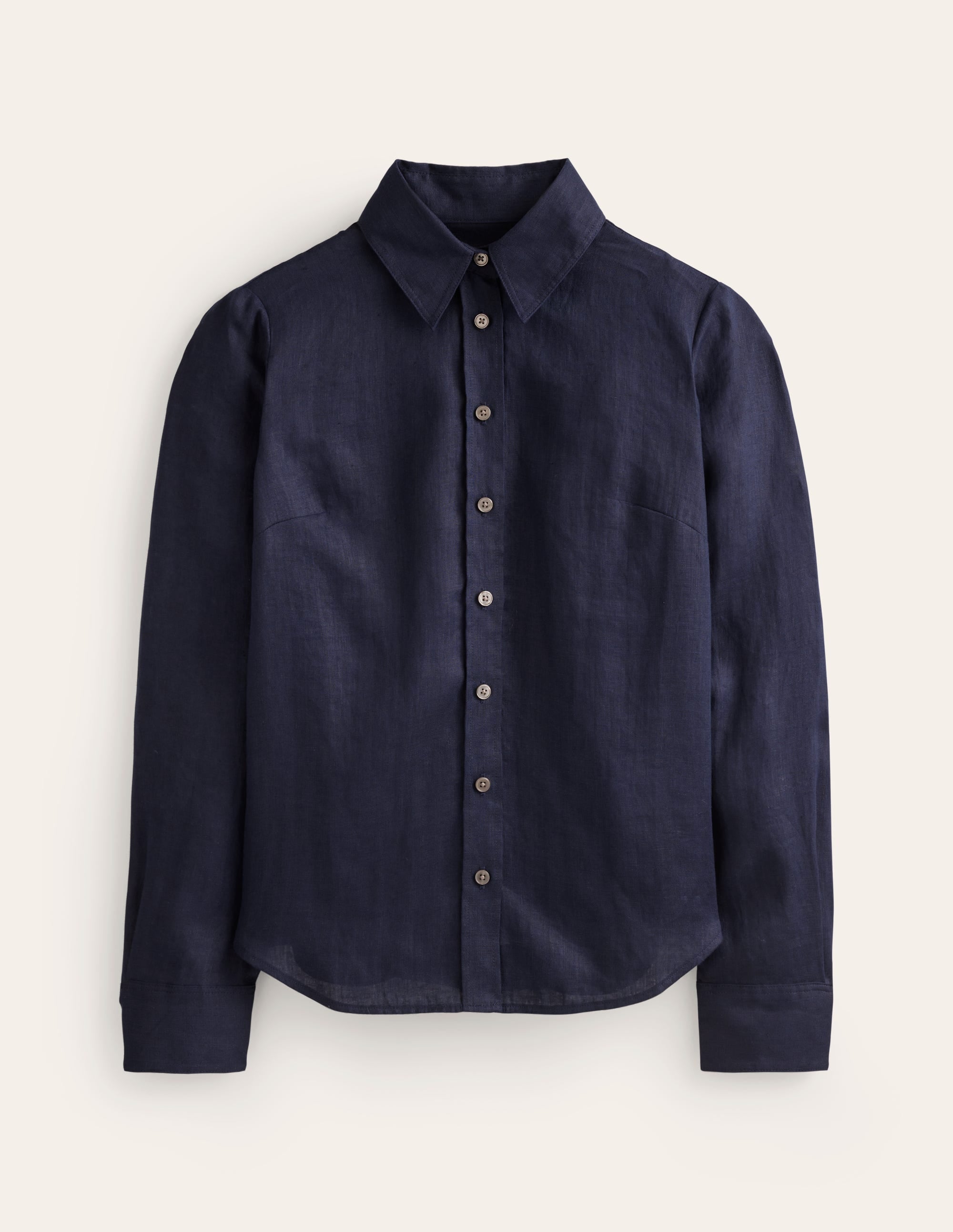 Sienna Linen Shirt-Navy - Image 5