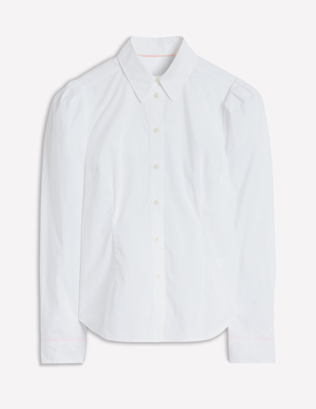 Cara Stretch Cotton Shirt-White - Image 5