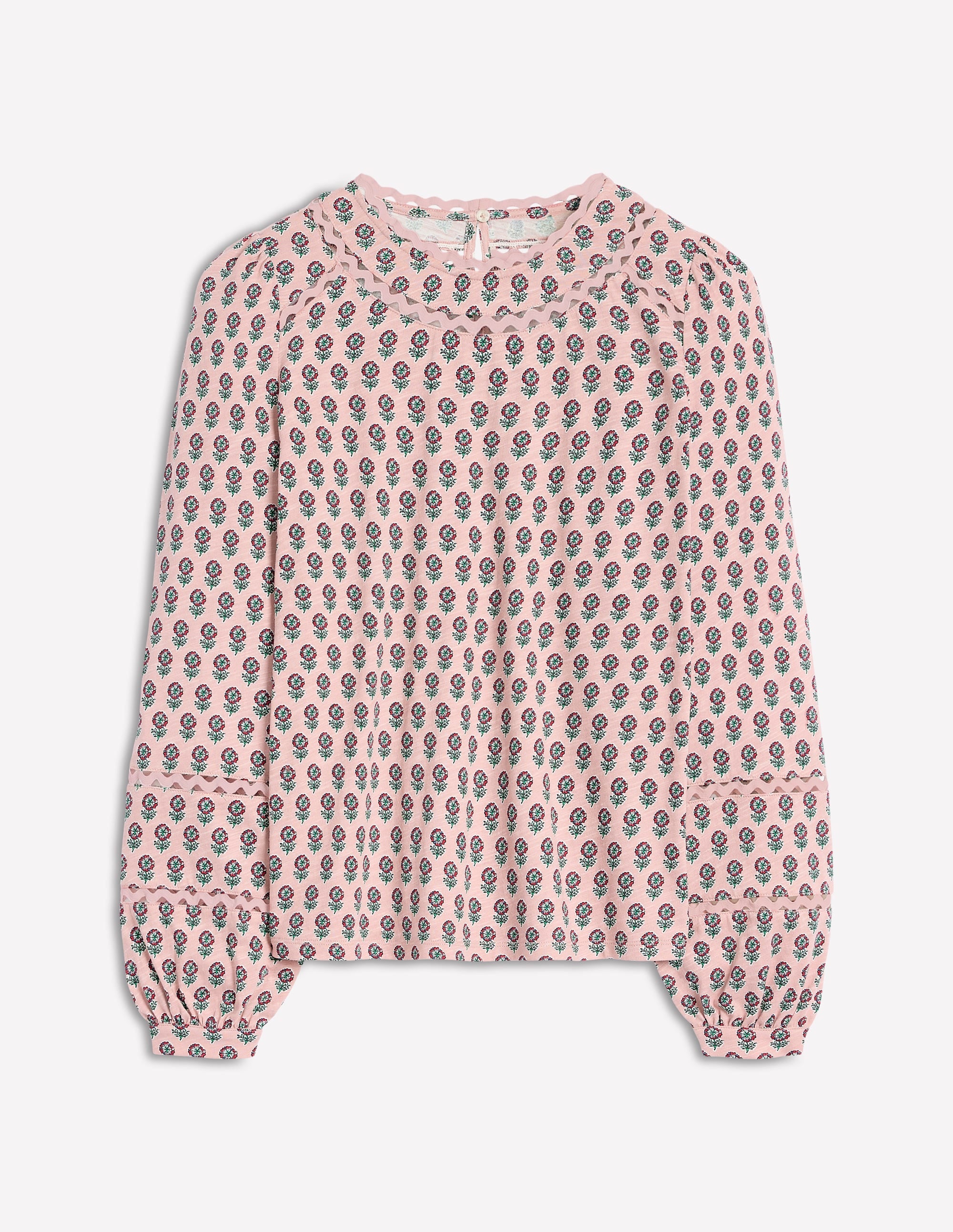 Daisy Long Sleeve Top-Milkshake, Camellia Stamp - Image 5