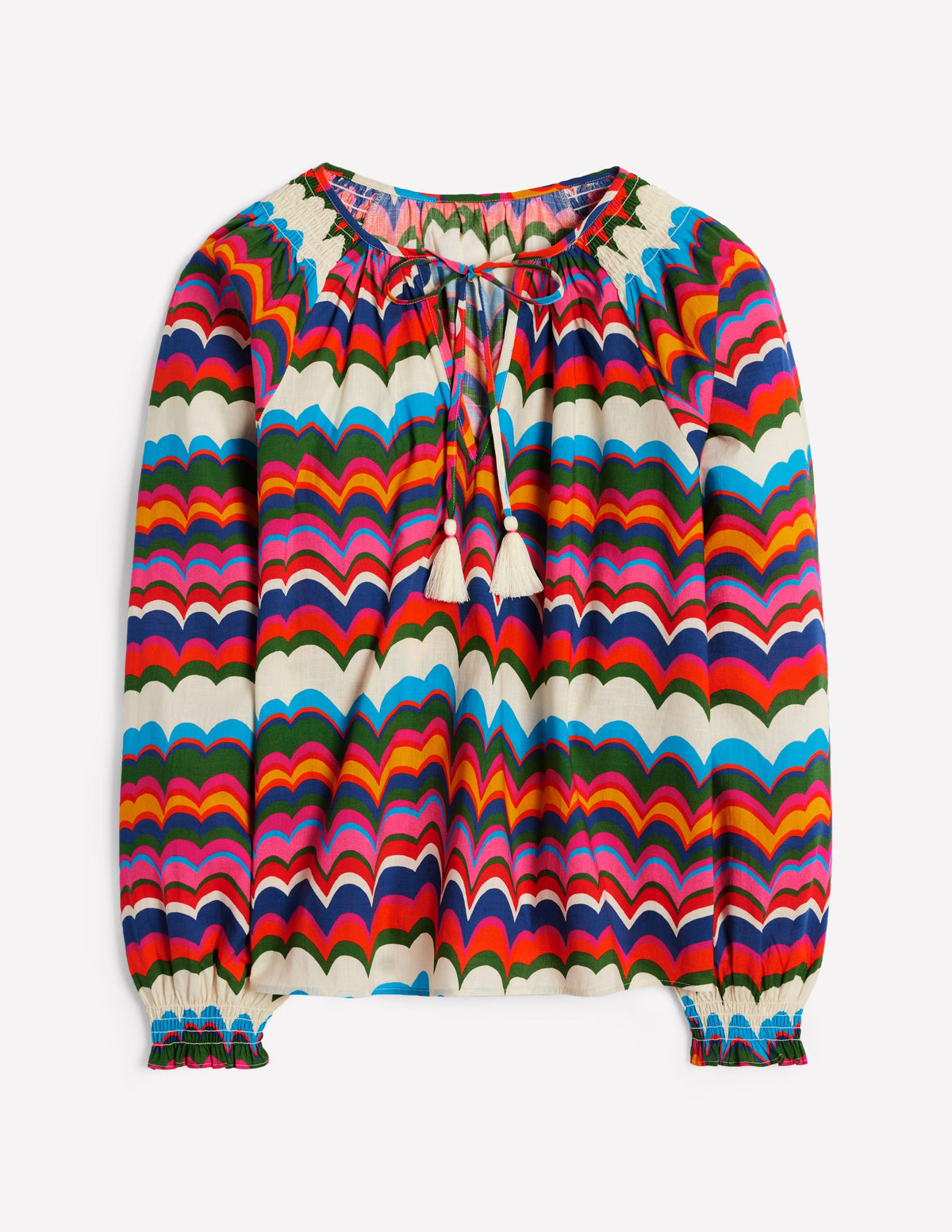 Easy Cotton Blouse-Multi, Abstract Wave - Image 6