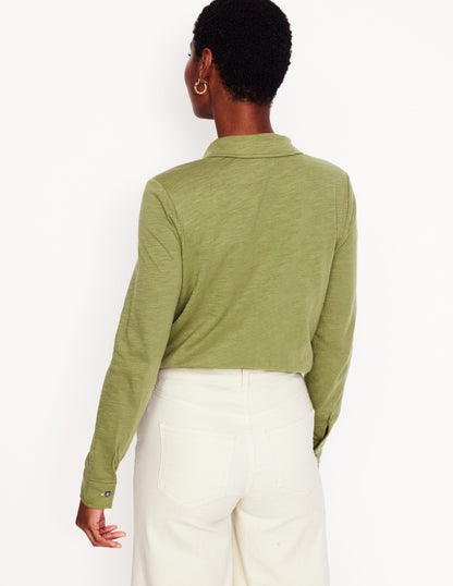 Amy Jersey Shirt-Soft Olive