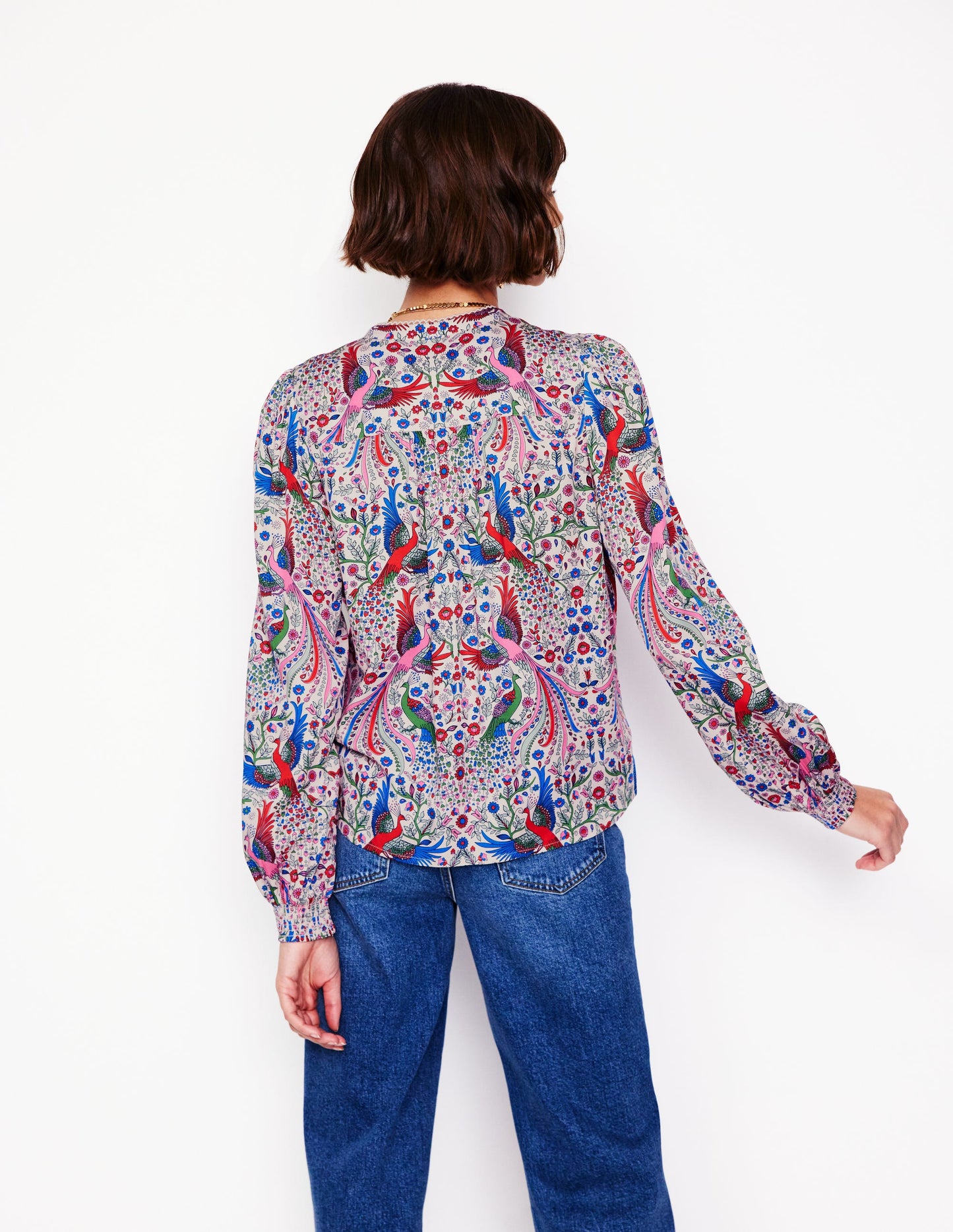 Ara Long Sleeve Top-Multi, Enchanting Peacock