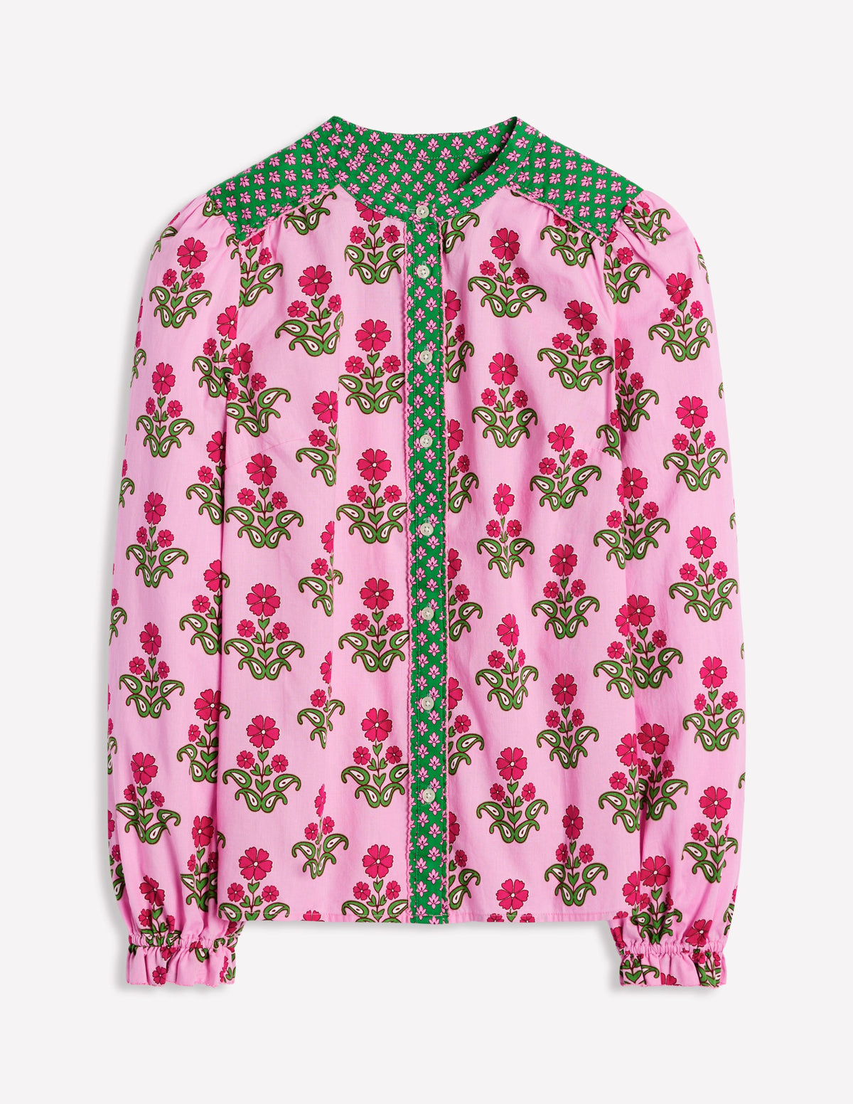Arabella Cotton Blouse-Meadowsweet Pink, Pansy Stamp - Image 6