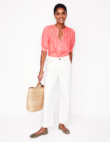 Bea Linen Top-Azealia Pink