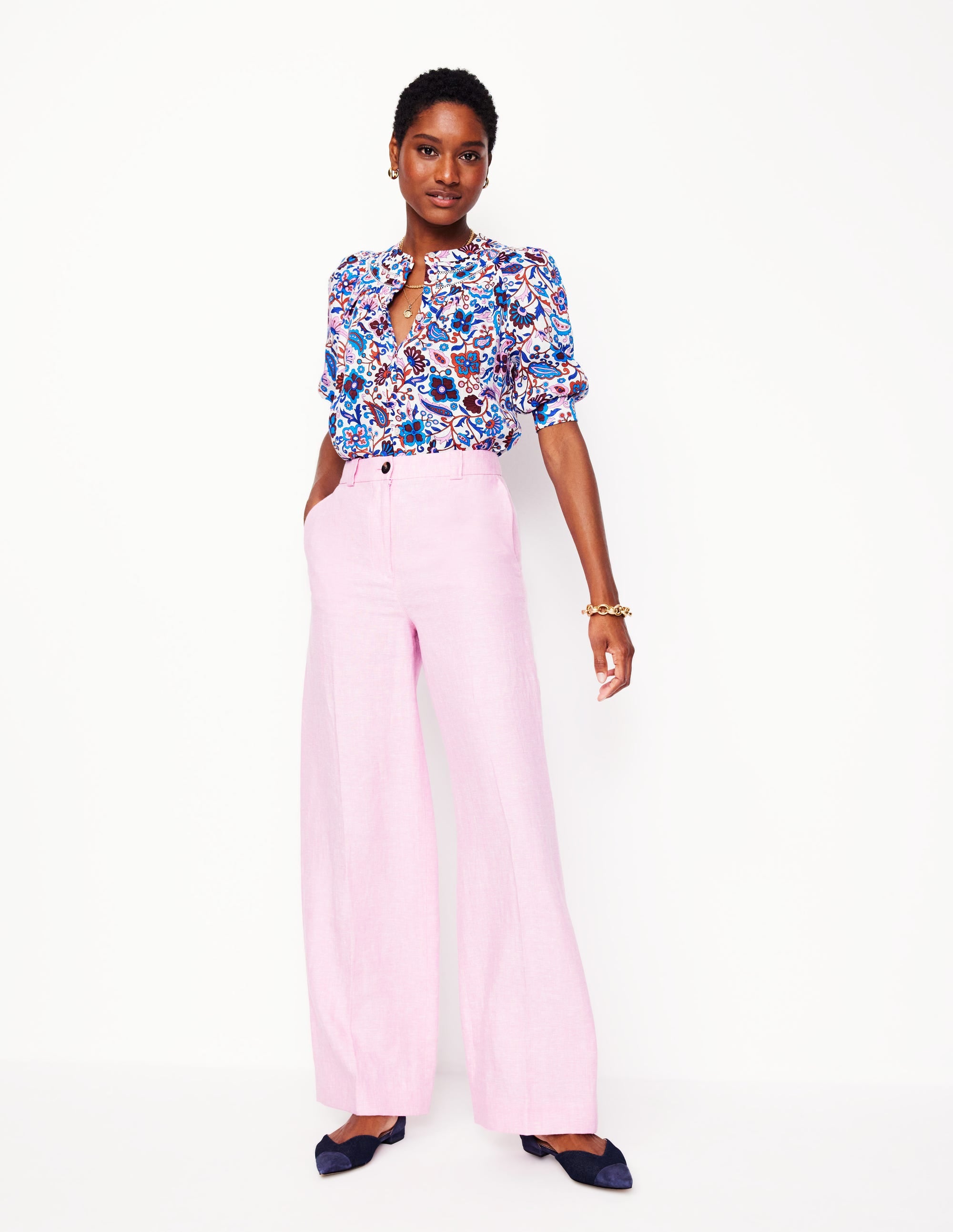 Bea Linen Top-Multi, Oriental Paradise - Image 4