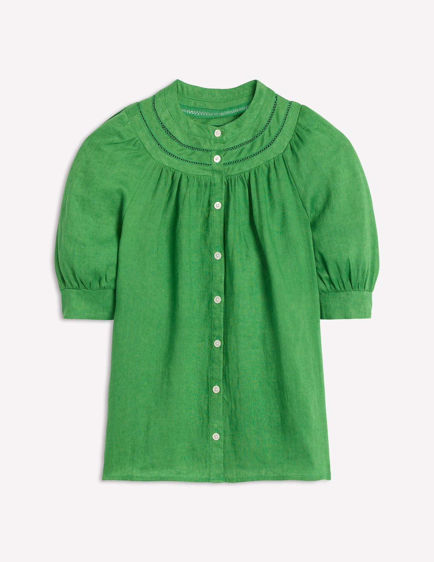 Bea Linen Top-Paradise Green