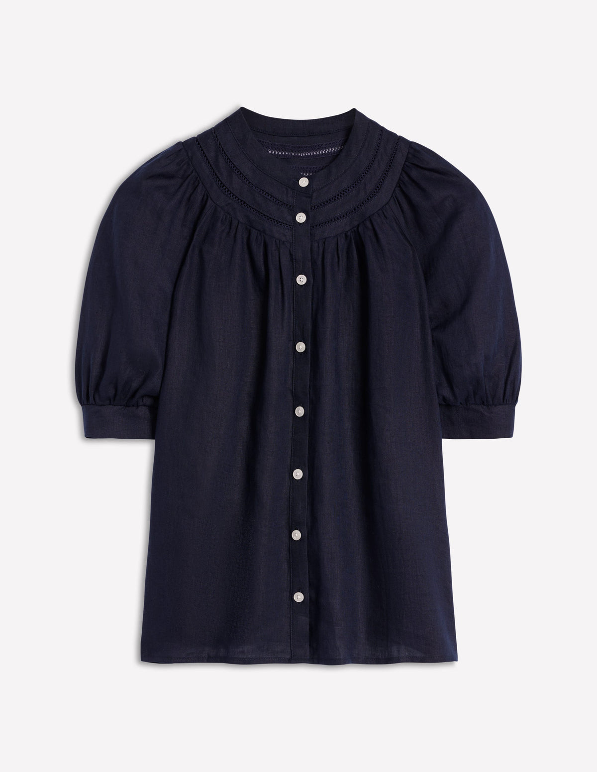 Bea Linen Top-Navy - Image 5