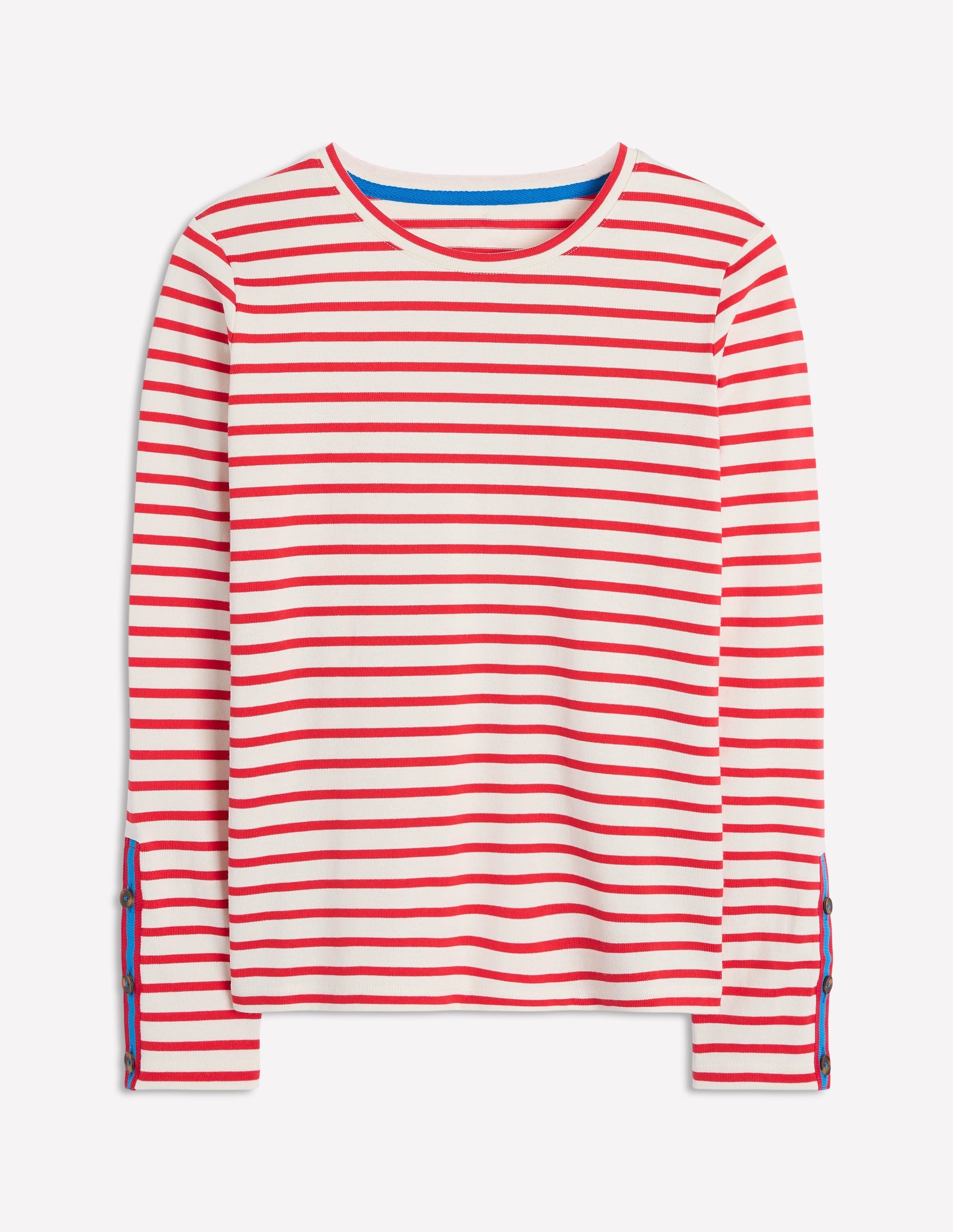 Button Cuff Mariner Breton-Red, Ivory Stripe - Image 2